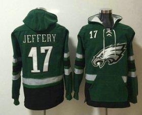 Wholesale Cheap Men\'s Philadelphia Eagles #17 Alshon Jeffery NEW Midnight Green Pocket Stitched NFL Pullover Hoodie