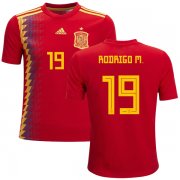 Wholesale Cheap Spain #19 Rodrigo M. Red Home Kid Soccer Country Jersey