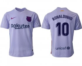 Wholesale Cheap Men 2021-2022 Club Barcelona away aaa version purple 10 Soccer Jersey