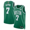 Cheap Men's Boston Celtics #7 Jaylen Brown Kelly Green 2024 Finals Icon Edition Stitched Basketball Jersey