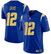 Cheap Men's Los Angeles Chargers #12 Derius Davis Royal 2024 Vapor Limited Football Stitched Jersey