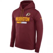 Wholesale Cheap Men's Washington Redskins Nike Burgundy Sideline ThermaFit Performance PO Hoodie