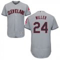 Wholesale Cheap Indians #24 Andrew Miller Grey Flexbase Authentic Collection Stitched MLB Jersey