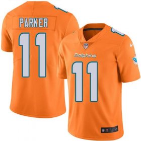 Wholesale Cheap Nike Dolphins #11 DeVante Parker Orange Men\'s Stitched NFL Limited Rush Jersey