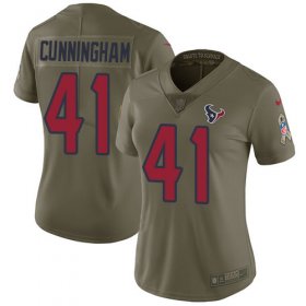 Wholesale Cheap Nike Texans #41 Zach Cunningham Olive Women\'s Stitched NFL Limited 2017 Salute to Service Jersey