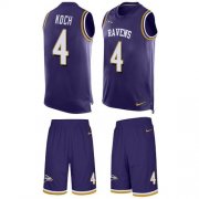 Wholesale Cheap Nike Ravens #4 Sam Koch Purple Team Color Men's Stitched NFL Limited Tank Top Suit Jersey