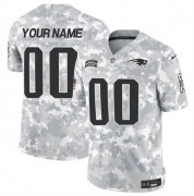 Cheap Men's New England Patriots Active Player Custom 2024 F.U.S.E Arctic Camo Salute To Service Limited Stitched Jersey