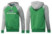 Wholesale Cheap Seattle Seahawks Authentic Logo Pullover Hoodie Green & Grey