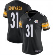 Cheap Women's Pittsburgh Steelers #31 Daijun Edwards 2024 Black Vapor Stitched Jersey(Run Small)