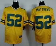 Wholesale Cheap Nike Packers #52 Clay Matthews Yellow Alternate Men's Stitched NFL Elite Jersey