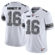 Wholesale Cheap Ohio State Buckeyes 16 J.T. Barrett IV White Shadow College Football Jersey