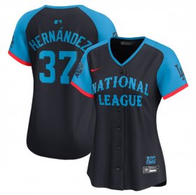 Women\'s National League #37 Teoscar Hernandez Navy 2024 All-Star Limited Stitched Baseball Jersey(Run Small)