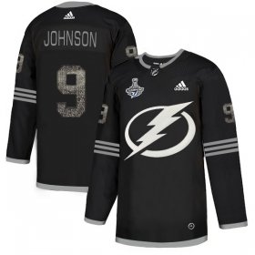 Cheap Adidas Lightning #9 Tyler Johnson Black Authentic Classic 2020 Stanley Cup Champions Stitched NHL Jersey