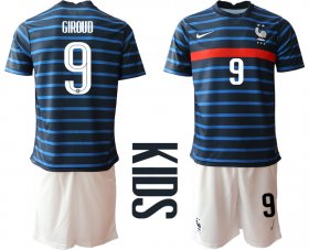 Wholesale Cheap 2021 France home Youth 9 soccer jerseys