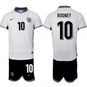 Men's England #10 Wayne Rooney 2024-25 White Home Soccer Jersey Suit