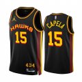 Wholesale Cheap Men's Atlanta Hawks #15 Clint Capela 2022-23 Black Statement Edition Stitched Jersey