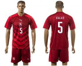 Wholesale Cheap Czech #5 Kalas Red Home Soccer Country Jersey