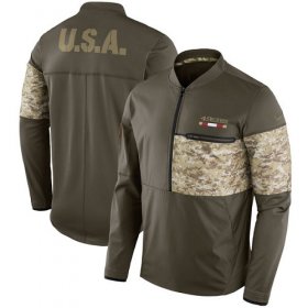 Wholesale Cheap Men\'s San Francisco 49ers Nike Olive Salute to Service Sideline Hybrid Half-Zip Pullover Jacket