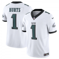 Wholesale Cheap Men's Philadelphia Eagles #1 Jalen Hurts White 2023 F.U.S.E. Vapor Untouchable Limited Stitched Football Jersey