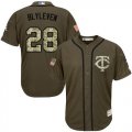 Wholesale Cheap Twins #28 Bert Blyleven Green Salute to Service Stitched MLB Jersey