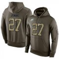 Wholesale Cheap NFL Men's Nike Philadelphia Eagles #27 Malcolm Jenkins Stitched Green Olive Salute To Service KO Performance Hoodie