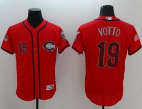 Wholesale Cheap Reds #19 Joey Votto Red Fashion Stars & Stripes Flexbase Authentic Stitched MLB Jersey