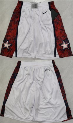 Cheap Men\'s Team USA White Red Shorts (Run Small)