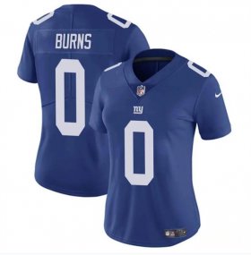 Cheap Women\'s New York Giants #0 Brian Burns Blue Vapor Stitched Jersey(Run Small)