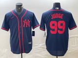 Cheap Men's New York Yankees #99 Aaron Judge Navy Red Fashion Cool Base Jersey