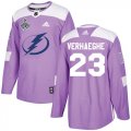 Cheap Adidas Lightning #23 Carter Verhaeghe Purple Authentic Fights Cancer Youth 2020 Stanley Cup Champions Stitched NHL Jersey