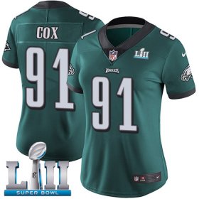 Wholesale Cheap Nike Eagles #91 Fletcher Cox Midnight Green Team Color Super Bowl LII Women\'s Stitched NFL Vapor Untouchable Limited Jersey