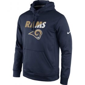 Wholesale Cheap Los Angeles Rams Nike Kick Off Staff Performance Pullover Hoodie Navy