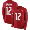 Wholesale Cheap Nike Buccaneers #12 Tom Brady Red Team Color Men's Stitched NFL Limited Therma Long Sleeve Jersey