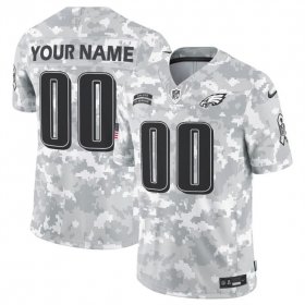 Men\'s Philadelphia Eagles Active Player Custom 2024 F.U.S.E Arctic Camo Salute To Service Limited Stitched Football Jersey