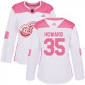 Wholesale Cheap Adidas Red Wings #35 Jimmy Howard White/Pink Authentic Fashion Women's Stitched NHL Jersey