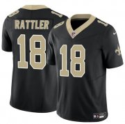 Cheap Men's New Orleans Saints #18 Spencer Rattler Black F.U.S.E. Vapor Limited Football Stitched Jersey