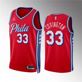 Men\'s Philadelphia 76ers #33 Robert Covington Red Statement Edition Stitched Jersey