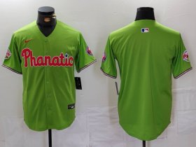 Men\'s Philadelphia Phillies Blank Green With Patch Stitched Cool Base Nike Jersey