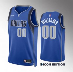 Cheap Men\'s Dallas Mavericks #00 Brandon Williams Blue Icon Edition Stitched Basketball Jersey