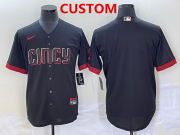 Cheap Men's Cincinnati Reds Custom Black 2023 City Connect Cool Base Stitched Jersey