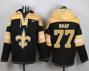 Wholesale Cheap Nike Saints #77 Willie Roaf Black Player Pullover NFL Hoodie