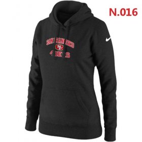 Wholesale Cheap Women\'s Nike San Francisco 49ers Heart & Soul Pullover Hoodie Black