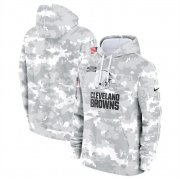 Men's Cleveland Browns 2024 Arctic Camo Salute To Service Club Fleece Pullover Hoodie