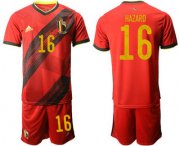 Wholesale Cheap Belgium 16 HAZARD Home UEFA Euro 2020 Soccer Jersey