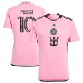 Cheap Men's Inter Miami CF #10 Lionel Messi Pink 2024-25 Home Soccer Jersey