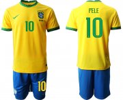 Wholesale Cheap Men 2020-2021 Season National team Brazil home yellow 10 Soccer Jersey3