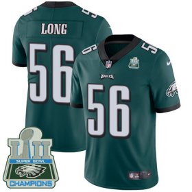 Wholesale Cheap Nike Eagles #56 Chris Long Midnight Green Team Color Super Bowl LII Champions Men\'s Stitched NFL Vapor Untouchable Limited Jersey