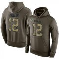 Wholesale Cheap NFL Men's Nike Green Bay Packers #12 Aaron Rodgers Stitched Green Olive Salute To Service KO Performance Hoodie