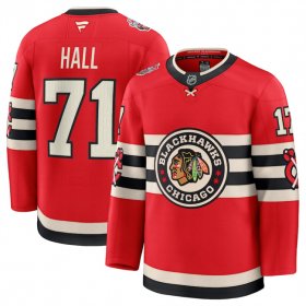 Cheap Men\'s Chicago Blackhawks #71 Taylor Hall Red 2024-25 Winter Classic Stitched Hockey Jersey