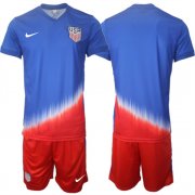 Cheap Men's American Team Custom 2024-25 Royal Away Soccer Jersey Suit